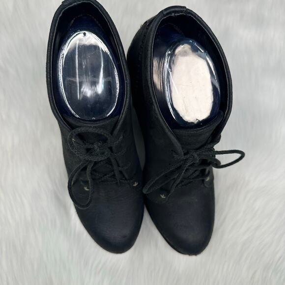 Rag & Bone Odval Leather Suede Distressed Wedge Ankle Booties - Picture 4 of 11